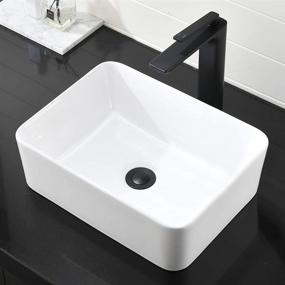 img 4 attached to Bathroom Ceramic Porcelain Rectrangular Lavatory