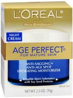 🌙 l'oreal paris age perfect night cream, anti-aging face moisturizer – soy seed proteins, 2.5 oz logo