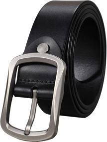 img 4 attached to 👔 Bullko Authentic Leather Classic Men's Accessories and Belts - 38 to 40 Inches