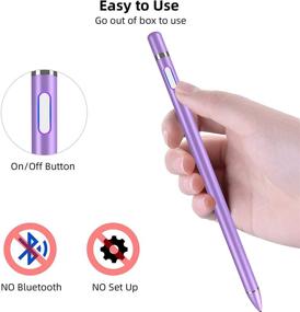 img 1 attached to 🖊️ Premium Purple Stylus Pens: Fine Point Stylist Pen Pencil for iPhone, iPad Pro, Air, Mini, Tablets - Touch Screen Compatible