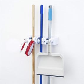img 4 attached to Superio Broom Holder Organizer Slots: Maximize Space and Tidy Up Effortlessly