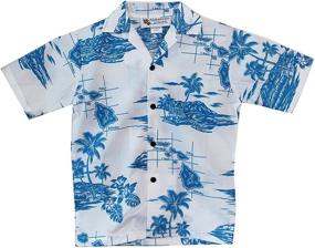 img 1 attached to Hawaiian Islands Map Cruise Luau Hawaiian Aloha 🌺 Shirt - Authentic Make in Hawaii Design for Boys