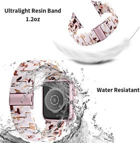 img 2 attached to 📱 OULUCCI Fashion Resin iWatch Bands: Compatible with Apple Watch Series 7/6/SE/5/4/3/2/1 - Stylish Bracelet with Stainless Steel Buckle - Multiple Sizes (40mm, 38mm, 44mm, 42mm)