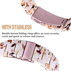 img 1 attached to 📱 OULUCCI Fashion Resin iWatch Bands: Compatible with Apple Watch Series 7/6/SE/5/4/3/2/1 - Stylish Bracelet with Stainless Steel Buckle - Multiple Sizes (40mm, 38mm, 44mm, 42mm)