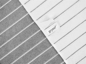 img 2 attached to 🧽 Gryeer Microfiber Kitchen Towels - Stripe Design, Soft & Super Absorbent Dish Towels - Pack of 8, 18 x 26 Inch - Gray & White