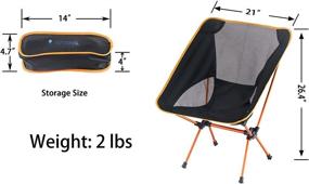 img 2 attached to 🪑 Sutekus Black Ultralight Folding Camping Backpacking Chair with Beach Chairs