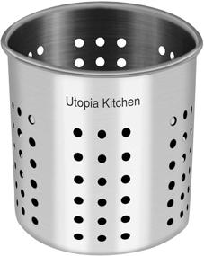 img 2 attached to 🍴 Stainless Steel Cooking Utensil Holder by Utopia Kitchen - Compact 5 x 5.3 Inches Size