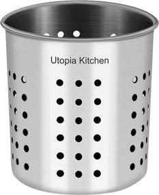 img 4 attached to 🍴 Stainless Steel Cooking Utensil Holder by Utopia Kitchen - Compact 5 x 5.3 Inches Size