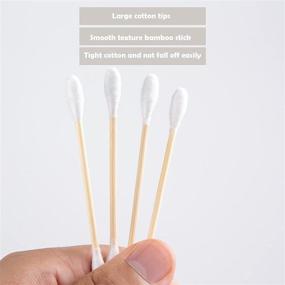 img 1 attached to 🌿 500 Count Double Round Tips Cotton Swabs by MYQIPGD: Biodegradable & Organic Wooden Qtips for Ears - Natural Cotton Buds, 3 inch, 1 box