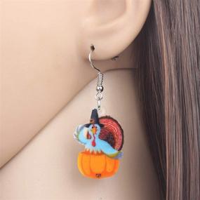 img 3 attached to 🦃 DUOWEI Turkey Earrings Acrylic Girls' Jewelry for Thanksgiving