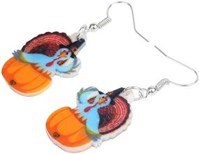 img 1 attached to 🦃 DUOWEI Turkey Earrings Acrylic Girls' Jewelry for Thanksgiving