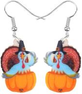 🦃 duowei turkey earrings acrylic girls' jewelry for thanksgiving logo