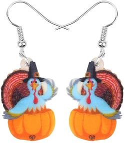 img 4 attached to 🦃 DUOWEI Turkey Earrings Acrylic Girls' Jewelry for Thanksgiving