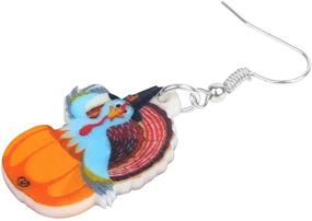 img 2 attached to 🦃 DUOWEI Turkey Earrings Acrylic Girls' Jewelry for Thanksgiving