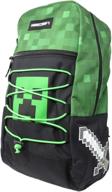 optimized backpack bookbag with minecraft creeper print logo