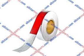 img 2 attached to 🚚 [ALL STAR TRUCK PARTS] DOT-C2 Approved Reflective Conspicuity Tape for Truck Trailer - Red White 2”x150’ - 1 Roll