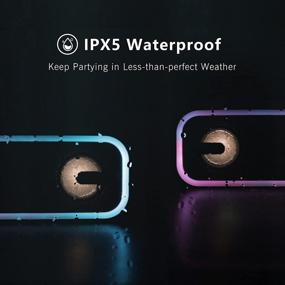 img 1 attached to DOSS SoundBox Pro+ 24W Bluetooth Speaker: Impressive Sound, Booming Bass, IPX5 Waterproof, 15Hrs Playtime, Wireless Stereo Pairing, Mixed Colors Lights - Green, 66 FT Range