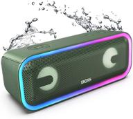 doss soundbox pro+ 24w bluetooth speaker: impressive sound, booming bass, ipx5 waterproof, 15hrs playtime, wireless stereo pairing, mixed colors lights - green, 66 ft range logo