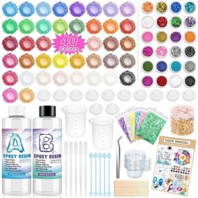 img 4 attached to 🎨 Beginner's Resin Kit: Thrilez Epoxy Resin Starter Set with Decoration Accessories, Mica Powder, Glitters, Foil Flakes, and Tools for Jewelry Making with Epoxy Resin Supplies