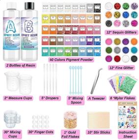 img 2 attached to 🎨 Beginner's Resin Kit: Thrilez Epoxy Resin Starter Set with Decoration Accessories, Mica Powder, Glitters, Foil Flakes, and Tools for Jewelry Making with Epoxy Resin Supplies