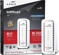📶 arris surfboard sbg6400 cable modem and wi-fi router - docsis 3.0 - retail packaging - white - fast internet and wireless connectivity logo