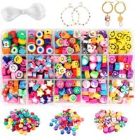 🍓 300pcs joicee fruit smiley polymer clay beads - 15 styles flower letter soft beads for women girls jewelry making diy bracelet necklace earring accessories with 4m crystal elastic string logo