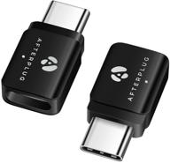 🔌 afterplug тип-с расширитель [2 шт]: женский usb-c к мужскому адаптеру продления для корпуса otterbox lifeproof, совместим с thunderbolt 3 для macbook pro air, ipad pro, samsung galaxy dex, dji - скорость 10гб/с! логотип