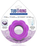 say goodbye to clogged drains! introducing tubring: the floral purple ultimate tub drain protector, hair catcher, strainer, and snare logo