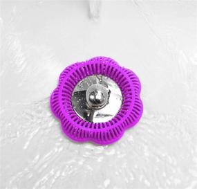 img 1 attached to Say Goodbye to Clogged Drains! Introducing TubRing: The Floral Purple Ultimate Tub Drain Protector, Hair Catcher, Strainer, and Snare