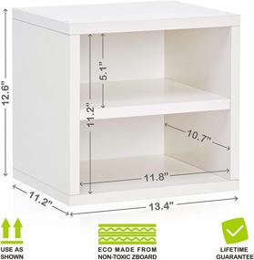 img 3 attached to 📦 Modular Connect Shelf Cube Cubby Storage Stackable Closet Organizer – Tool-Free Assembly | Sustainable Non Toxic ZBoard Paperboard | White