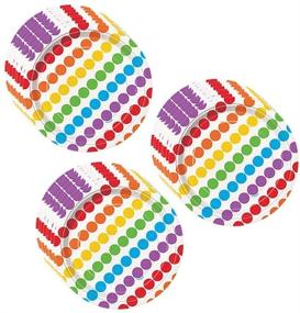 img 1 attached to 🌈 Multicolor 7" Rainbow Dessert Party Paper Plates - Pack of 8 - Unique FBA