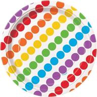 🌈 multicolor 7" rainbow dessert party paper plates - pack of 8 - unique fba logo