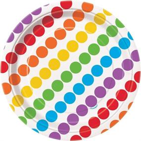 img 2 attached to 🌈 Multicolor 7" Rainbow Dessert Party Paper Plates - Pack of 8 - Unique FBA