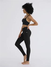 img 3 attached to 🩲 ODODOS Cross Waist Yoga Leggings for Women with Pocket - Gym Workout Running Tights, Athletic Leggings