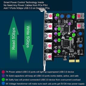 img 3 attached to 💻 LTERIVER Плата адаптера с 7 портами Super Speed USB 3.0 - Смарт-управление питанием - Совместима с Windows - Не требуется дополнительное питание