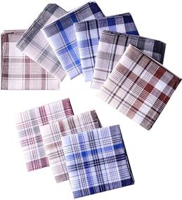 img 3 attached to Cotton Handkerchiefs with Colorful Strips for Men