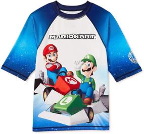 img 2 attached to 🏎️ High-quality Isaac Morris Boys Mario Kart Rash Guard Shirt: Protection and Style Combined