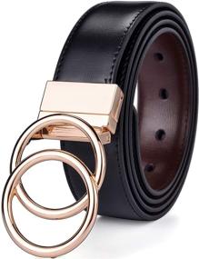 img 2 attached to 👗 Reversible Rotated Buckle Women's Belts & Accessories by Beltox Leather