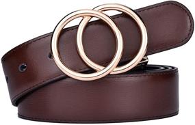 img 1 attached to 👗 Reversible Rotated Buckle Women's Belts & Accessories by Beltox Leather