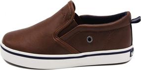 img 3 attached to 👞 Nautica Akeley Casual Canvas Sneakers - Brown Boys' Shoes