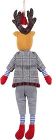 img 2 attached to Merry Christmas Decoration Animated Musical Santa Claus Elk Figurine LED Glowing Soft Plush Stuffed Doll Singing Christmas Puppet Toy Fireplace Home Desktop Decorations Ornament Kids (Grey Plaid)
