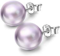 qianse hypoallergenic pearl stud earrings: sterling silver fine jewelry gifts for her logo