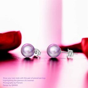 img 3 attached to QIANSE Hypoallergenic Pearl Stud Earrings: Sterling Silver Fine Jewelry Gifts for Her