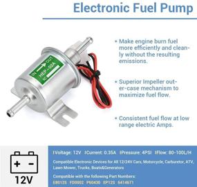 img 2 attached to PQY Inline Electric Fuel Pump 12V Universal Low Pressure Diesel Gasoline External Transfer Pump 4-7 PSI For Carburetor Lawn-Mower Silver