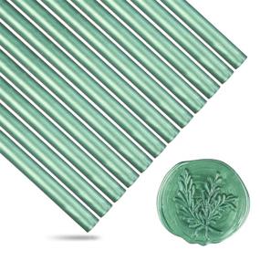 img 4 attached to Wax Sealing Sticks, HOSAIL 12pcs Pine Green Glue Gun Wax Seal Sticks for Wedding Invitations, Letter Envelopes