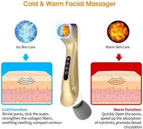 img 3 attached to 💆 Rechargeable Facial Massager with Hot and Cool Skin Care, Dual-Head Vibration Massager for Skin Firming by PTsolo