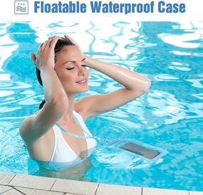 img 2 attached to 🏖️ ProCase Floating Waterproof Phone Pouch - 2 Pack, Blue Green - for iPhone 13 Pro Max/ 12 Pro Max 11 XS XR 8 7 Plus Galaxy Pixel up to 7.0" - Ideal for Beach Swimming