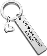 eigso bts love yourself keychain: perfect gift for bangtan boys fans and the bts army logo