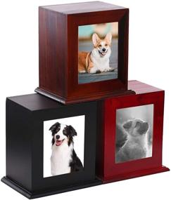 img 3 attached to 🐾 BRKURLEG Pet Wood Memorial Urn for Ashes, Photo Frame Keepsake Box for Cats and Dogs, Burly Wood Cremation Urns with Acrylic Glass Photo Protector – Ideal Funerary Caskets Supplies for Pet Lovers