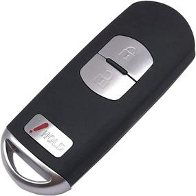 img 4 attached to Корпус (чехол) для смарт-ключа-брелока Mazda Remote Smart Key Fob - серебряный цвет, 3 кнопки: WAZSKE13D01 662F-SKE13D01 - крышка для автомобильного брелока с бесключевым доступом.